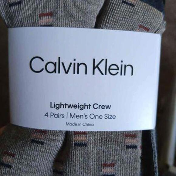 4 New Pairs of Mens Calvin Klein Lightweight Crew Dress Socks OSFM - Picture 1 of 1